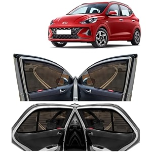 kingsway grand i10 nios car sun shade half cut magnetic curtains for 2023 onwards model compatible with hyundai grand i10 nios side window half cut in front window with rear windshield black 5pcs
