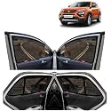 Kingsway car Magnetic Sun Shades/Curtains for tata Harrier (2019 Onwards) with Rear windsheild (Half, Black Color, Cotton, Set of 5)