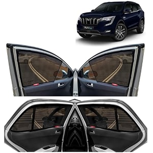 kingsway cotton xuv 700 car sun shade half cut magnetic curtains for 2021 onwards model compatible with mahindra xuv 700 side window half cut in front window with rear windshield black 7pcs