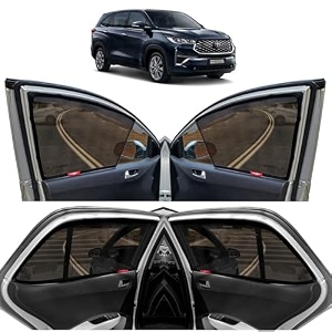 kingsway innova hycross car sun shade half cut magnetic curtains for 2023 onwards model compatible with toyota innova hycross side window half cut in front window with rear windshield black 7pcs