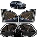 Kingsway® Innova Hycross Car Sun Shade Half Cut Magnetic Curtains for 2023 Onwards Model, Compatible with Toyota Innova Hycross Side Window, Half Cut in Front Window with Rear Windshield, Black, 7pcs