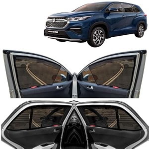 kingsway invicto car sun shade half cut magnetic curtains for 2023 onwards model compatible with maruti suzuki invicto side window half cut in front window with rear windshield black 7pcs