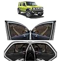 Kingsway® Jimny Car Sun Shade Half Cut Magnetic Curtains for 2023 Onwards Model, Compatible with Maruti Suzuki Jimny Side Window, Half Cut in Front Window with Rear Windshield, Black, 7pcs