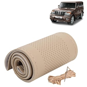 KINGSWAY PU Leatherite Car Steering Cover Sewable