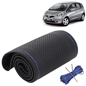 KINGSWAY PU Leatherite Car Steering Cover Sewable