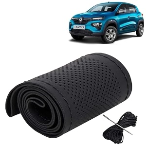 KINGSWAY PU Leatherite Car Steering Cover Sewable