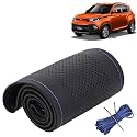 KINGSWAY PU Leatherite Car Steering Cover Sewable