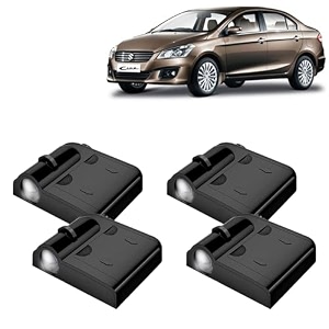 kingsway maruti suzuki shadow light compatible with ciaz year 2014 to 2017 ir led projector ghost lamp ambient light car accessories 3d logo of car brand projected on the ground pack of 4 pcs