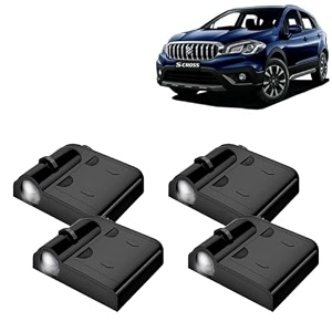kingsway maruti suzuki shadow light compatible with s cross year 2018 to 2019 ir led projector ghost lamp ambient light car accessories 3d logo of car brand projected on the ground pack of 4 pcs