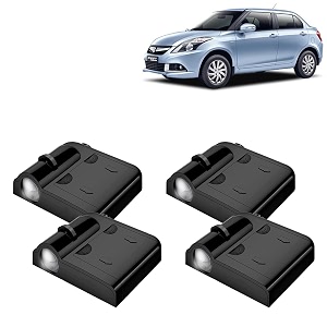 kingsway maruti suzuki shadow light compatible with swift dzire year 2012 to 2017 ir led projector ghost lamp ambient light car accessories 3d logo of car brand projected on the ground pack of 4