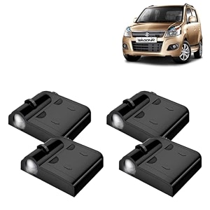 kingsway maruti suzuki shadow light compatible with wagon r year 2010 to 2018 ir led projector ghost lamp ambient light car accessories 3d logo of car brand projected on the ground pack of 4 pcs
