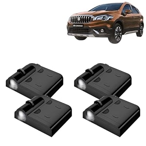 kingsway maruti suzuki shadow light compatible with s cross year 2020 to 2022 ir led projector ghost lamp ambient light car accessories 3d logo of car brand projected on the ground pack of 4 pcs