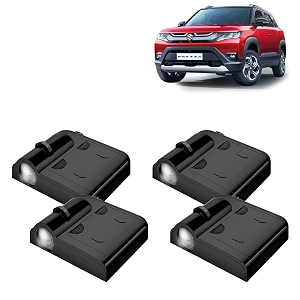 kingsway maruti suzuki shadow light compatible with brezza year 2022 onwards ir led projector ghost lamp ambient light car accessories 3d logo of car brand projected on the ground pack of 4 pcs