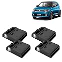 KINGSWAY® Maruti Suzuki Shadow Light Compatible with Ignis (Year 2016 Onwards), IR LED Projector Ghost Lamp Ambient Light, Car Accessories, 3D Logo of Car Brand Projected on the Ground, Pack of 4 Pcs