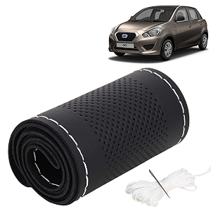 KINGSWAY PU Leatherite Car Steering Cover Sewable