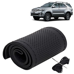 KINGSWAY PU Leatherite Car Steering Cover Sewable
