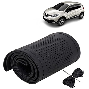 KINGSWAY PU Leatherite Car Steering Cover Sewable