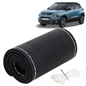 KINGSWAY PU Leatherite Car Steering Cover Sewable