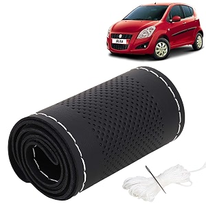 KINGSWAY PU Leatherite Car Steering Cover Sewable
