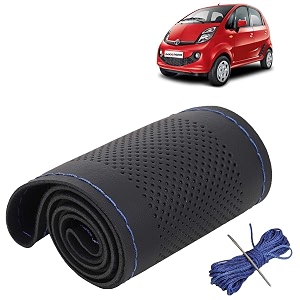 KINGSWAY PU Leatherite Car Steering Cover Sewable