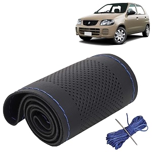 KINGSWAY PU Leatherite Car Steering Cover Sewable