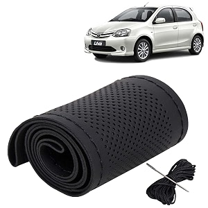 KINGSWAY PU Leatherite Car Steering Cover Sewable