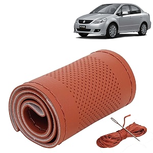 KINGSWAY PU Leatherite Car Steering Cover Sewable