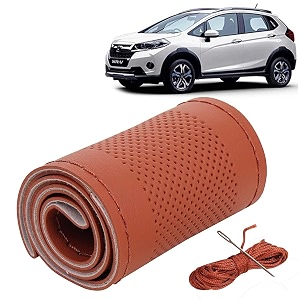 KINGSWAY PU Leatherite Car Steering Cover Sewable