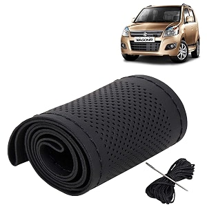 KINGSWAY PU Leatherite Car Steering Cover Sewable