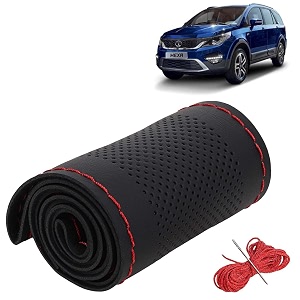 KINGSWAY PU Leatherite Car Steering Cover Sewable