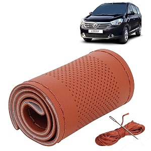 KINGSWAY PU Leatherite Car Steering Cover Sewable