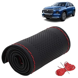 KINGSWAY PU Leatherite Car Steering Cover Sewable