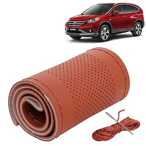 KINGSWAY PU Leatherite Car Steering Cover Sewable