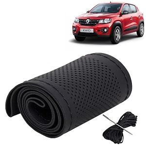 KINGSWAY PU Leatherite Car Steering Cover Sewable