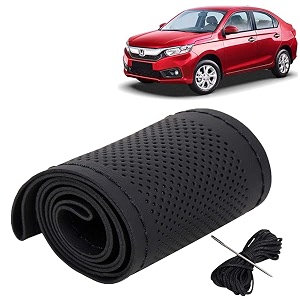 KINGSWAY PU Leatherite Car Steering Cover Sewable