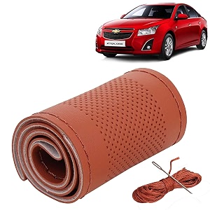 KINGSWAY PU Leatherite Car Steering Cover Sewable