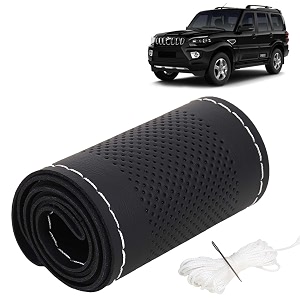 KINGSWAY PU Leatherite Car Steering Cover Sewable