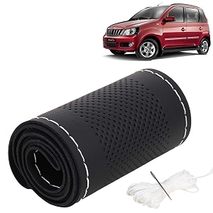 KINGSWAY PU Leatherite Car Steering Cover Sewable