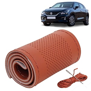 KINGSWAY PU Leatherite Car Steering Cover Sewable