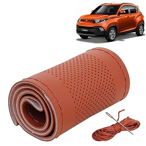 KINGSWAY PU Leatherite Car Steering Cover Sewable