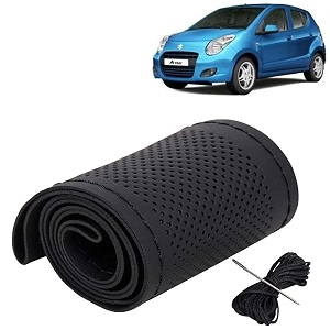 KINGSWAY PU Leatherite Car Steering Cover Sewable