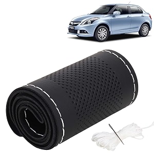 KINGSWAY PU Leatherite Car Steering Cover Sewable