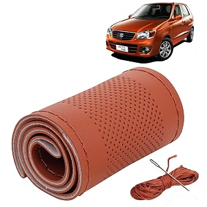 KINGSWAY PU Leatherite Car Steering Cover Sewable