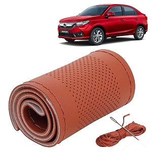 KINGSWAY PU Leatherite Car Steering Cover Sewable