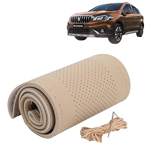 KINGSWAY PU Leatherite Car Steering Cover Sewable
