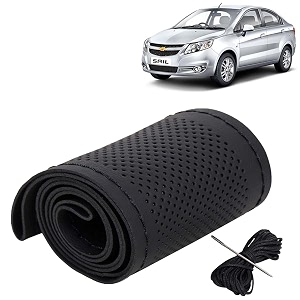 KINGSWAY PU Leatherite Car Steering Cover Sewable