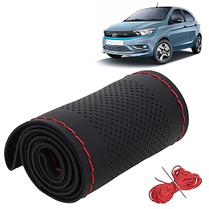 KINGSWAY PU Leatherite Car Steering Cover Sewable