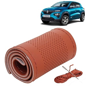 KINGSWAY PU Leatherite Car Steering Cover Sewable