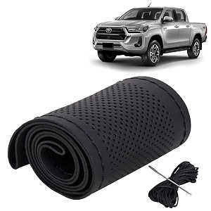 KINGSWAY PU Leatherite Car Steering Cover Sewable