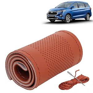 KINGSWAY PU Leatherite Car Steering Cover Sewable